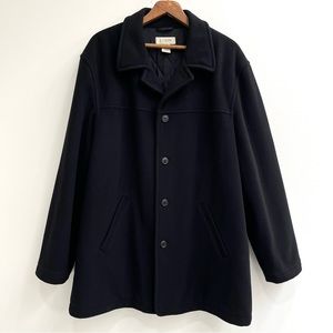 J Crew men’s black wool blend coat size XL Tall